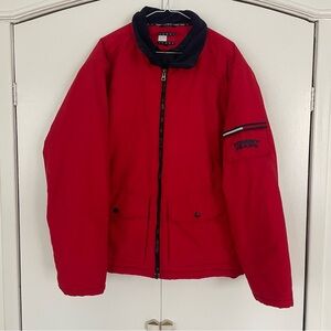 Vintage Tommy Hilfiger (jeans) Red Puffer Jacket men’s large